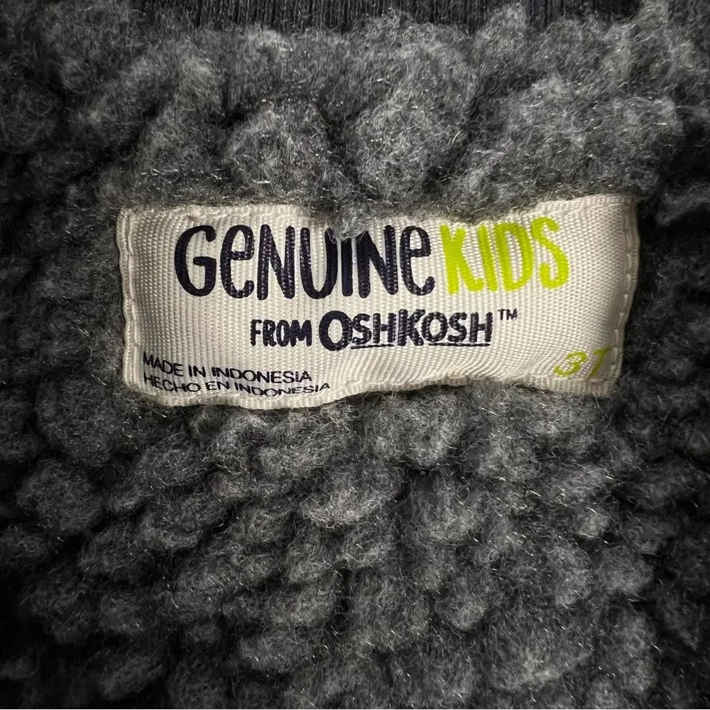 Genuine Kids OshKosh B’Gosh Fleece Lined Vest Zip Up Size 3T Blue